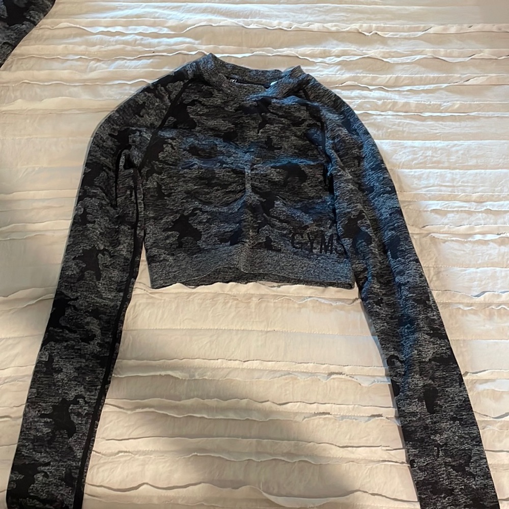 Gym Shark Black Camo Top